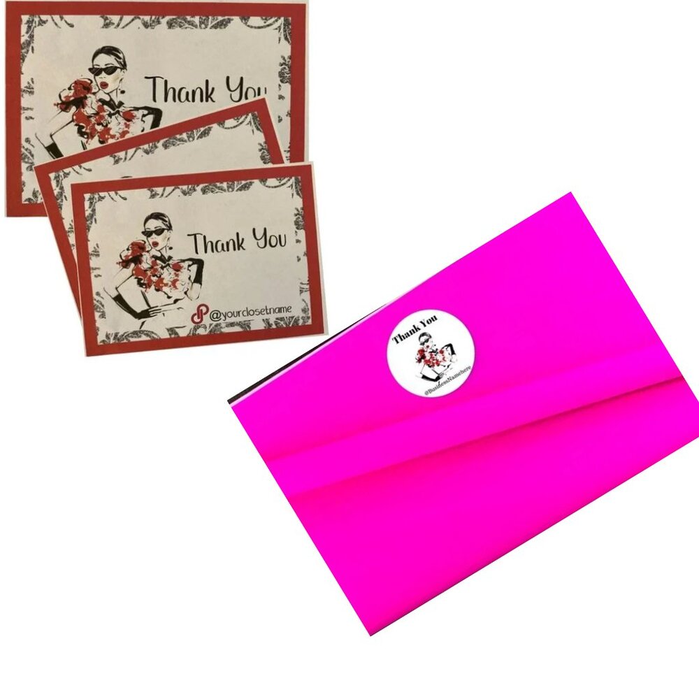 Set of 200 Thank You Cards and 200 Thank You Stickers